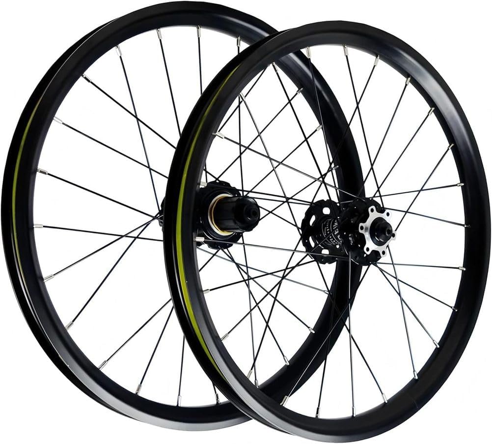 NBTRXWAFR Jeu De Roues De Vélo De 20 Pouces, Alliage Aluminium Frein À Disque HG Hub Roues Vélo VTT QR De 9Mm Compatibilité 7-12 Vitesse Et 1,5~2,8 "Pneu