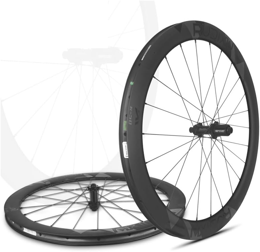 LSRRYD Paire De Roues De Vélo De Route 50mm Roues Avant Et Arrière en Carbone 700c Compatibles Tubeless Et Clincher HG Frein À Disque Moyeu À Axe Traversant pour Cassette 8 À 12 Vitesses(Black) Noir