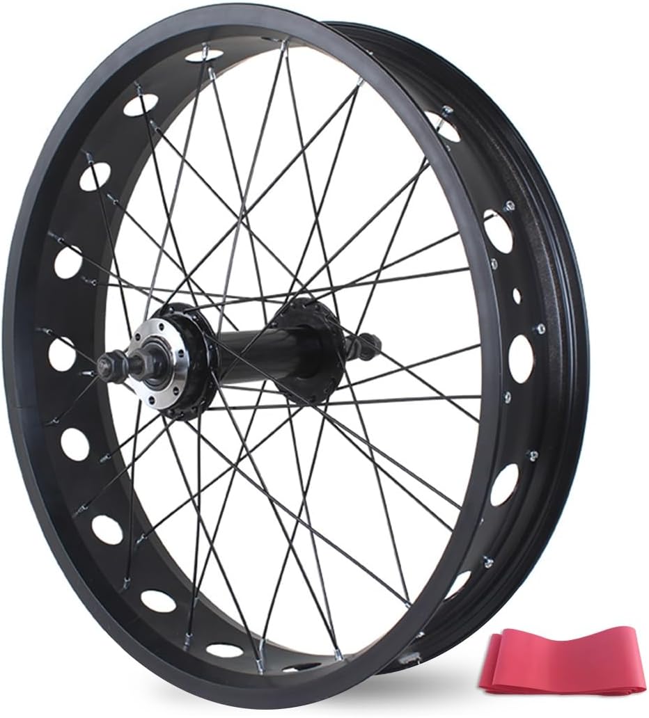 QHYRZE 20/24/26 Pouces X 4,0''-4,9'' Fat Bike Roue Arrière Frein À Disque Jeu De Roues pour Vélo Électrique Neige 36H Jante Creuse Moyeu À Axe Plein pour Roue Libre Rotative 6/7/8/9/10s(24'')