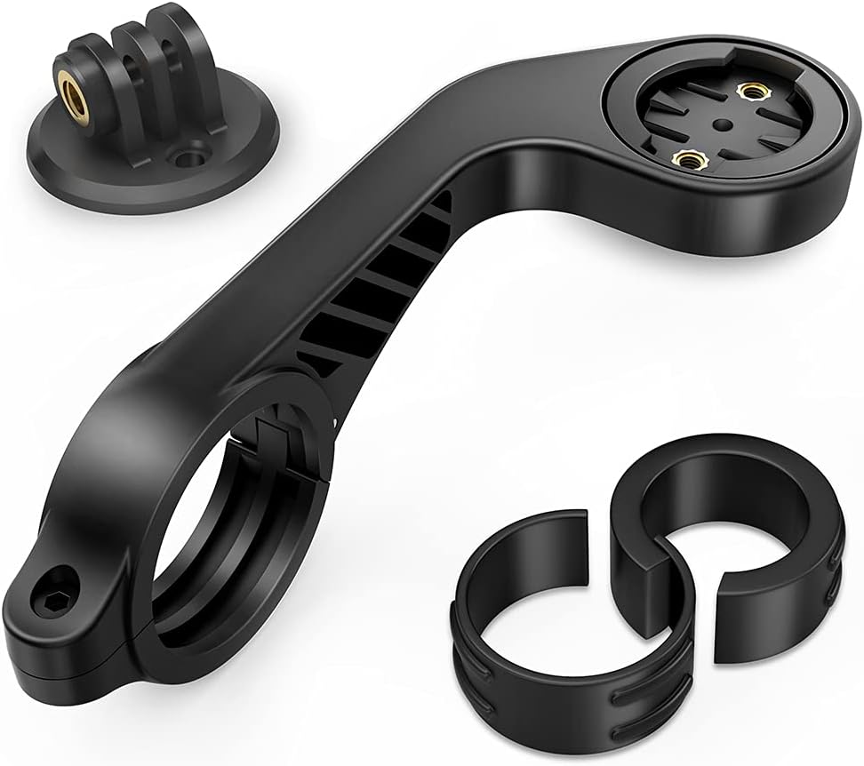 TUSITA Support de Vélo Compatible avec Garmin GPS Bike Computer, XOSS G/G+, iGPSPORT GPS - 25,4 mm 31,8 mm Support Guidon - Vélo de Accessoires de Sports de Plein Air Out-Front Mount