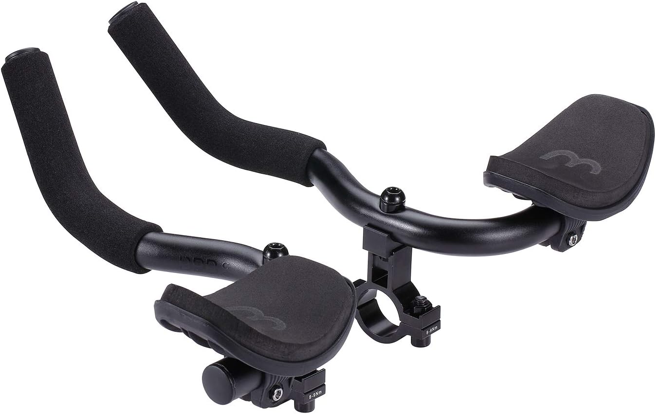 BBB AeroComfort Barres Triathlon en Aluminium Aerobar Ergo-Bend pour Vélos de Route Cyclisme-Guidons, Noir, 25,4