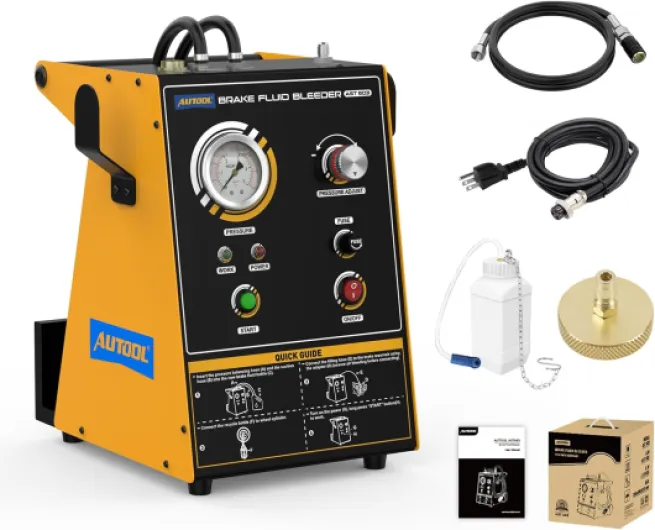 Purgeur de Frein Automatique, Purgeur Liquide de Frein 0,5~2,5Bar Purgeur de Frein Voiture avec Surveillance de Pression/Pression Réglable, 220V Kit Purge Frein pour Véhicules (AST603)