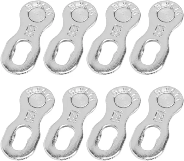 Nevoluxer Maillon Rapide Chaîne Vélo Antivol - 4 Paires de Maillons de Verrouillage en Métal Argenté - Chaîne Antivol Haute Sécurité pour Vélo - Système de Verrouillage Rapide et Résistant aux Vols