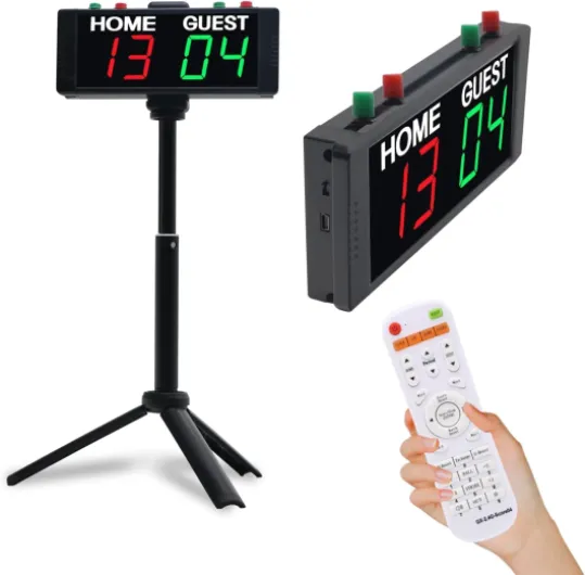 GAN XIN Tableau de Bord Numérique avec Minuterie Scoreboard 1,5 Pouces LED Tableau de Score électronique avec Support pour Baseball Sport