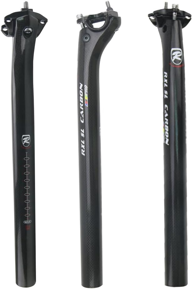 RXL SL Tige de Selle Carbone VTT Tige Selle VTT Carbone Tige de Selle Carbone Velo Route Tube de Selle Carbone VTT 27.2/30.8/31.6mm 350/400mm Brillant/Mat tiges de Selle compenser RXL SL Noir 3K Brillant 31.6*350mm