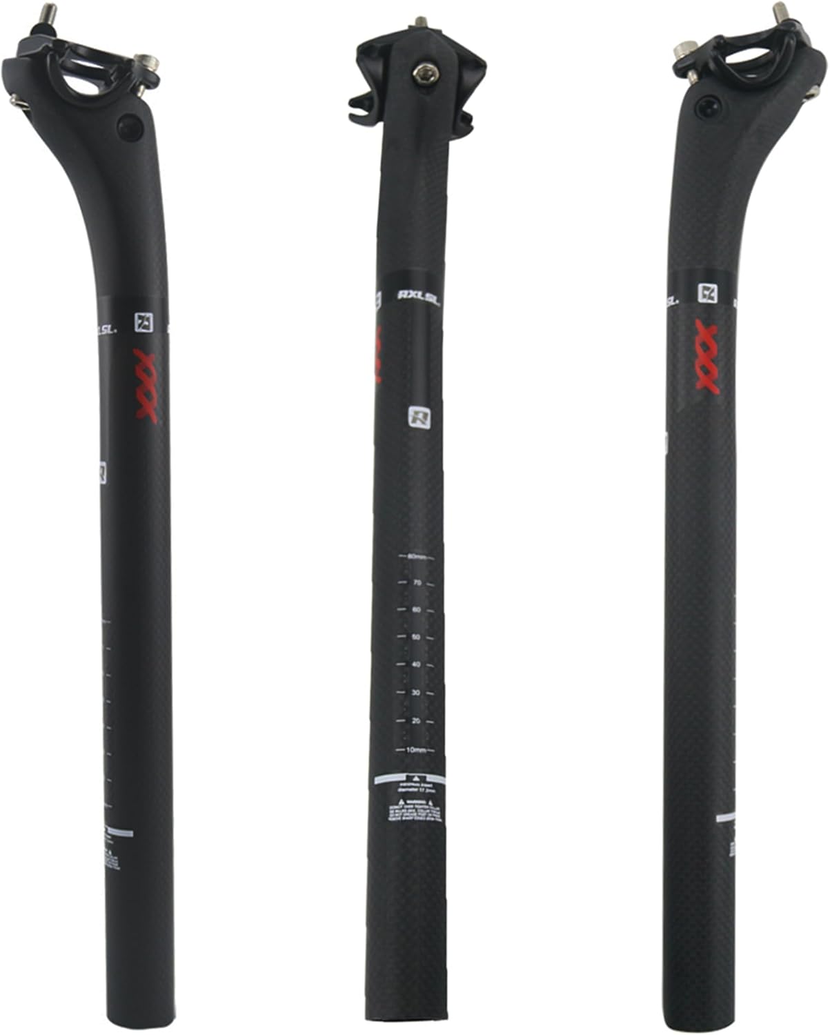 Tige de Selle Carbone Velo Route Tige de Selle VTT Carbone Offset 25mm 27.2/30.8/31.6mm rouge X 3K mat 27.2*350mm