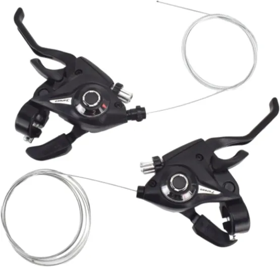 Poignée de transmission de vélo en alliage d'aluminium, accessoires de frein de transmission de vélo de montagne - Paire de 21 vitesses Paire de Vitesses 21