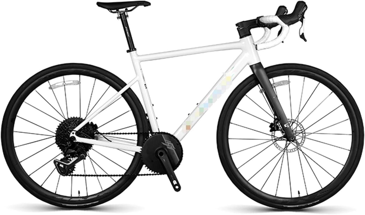 700c Vélo De Route 13 Vitesses, Vélo De Banlieue Urbaine avec Frein À Disque Hydraulique pour Hommes Femmes Adultes Confortables Vélo S Blanc
