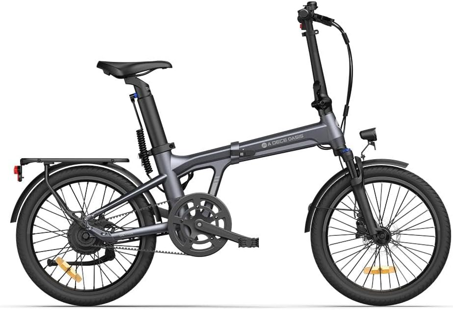 Vélo électrique Pliable ADO Air20Ultra 20″ pour Adultes, Transmission par Courroie, Mmoteur Bafang, Modes ECO et Sport, 2/3 Vitesses, LCD, Application, Autonomie Jusqu'à 100 km Gris foncé