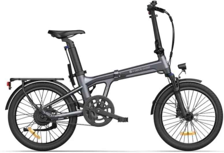 Vélo électrique Pliable ADO Air20Ultra 20″ pour Adultes, Transmission par Courroie, Mmoteur Bafang, Modes ECO et Sport, 2/3 Vitesses, LCD, Application, Autonomie Jusqu'à 100 km Gris foncé
