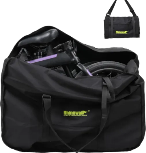 Sac de Transport Vélo 14-20 Pouces Housse de Vélo Pliable Imperméable Sac de Vélo Étanche Housse Protection Vélo Compatible Brompton Dahon pour Cyclisme Voyage Voiture Métro Train Air