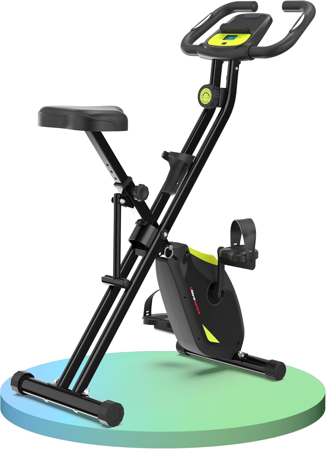 F-Bike Pro Vélo d’Appartement Pliable I Vélos d'Appartement Extra Silencieux jusqu'à 150 kg avec Selle Confort, 16 Niveaux, Fonction App, Silencieux, Velo d Appartement Pliable Vert-Noir F-Bike Pro (16 niveaux I 150 KG)