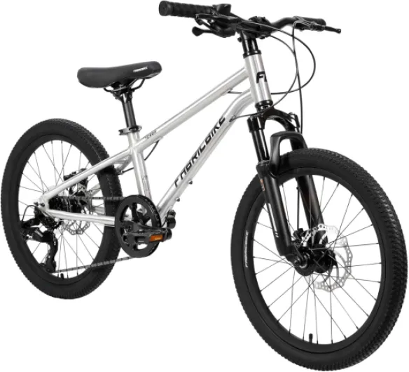 Terra - VTT en Aluminium 20 Pouces pour Les Enfants de 6, 7 et 8 Ans, Frein à Disque, 7 Vitesses, Suspension Avant Polished