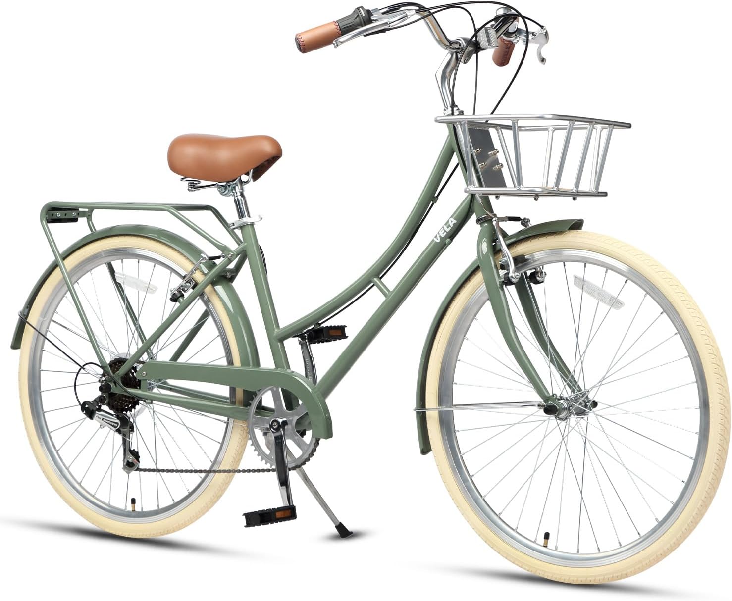 Vélo Hybride Urbain 26" pour Femmes, Pratique et élégant pour Le Trafic Urbain, Différentes Couleurs - Vert 26 Inch