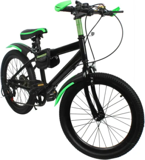 VTT 20 pouces avec garde-boue, 7 vitesses, pour garçons et filles, roue à ressort en acier au carbone cadeau pour 125 cm à 155 cm Vert
