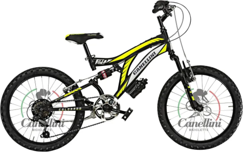 Vélo enfant FULL SUSPENSION 20" COLORADO 6V Noir/jaune