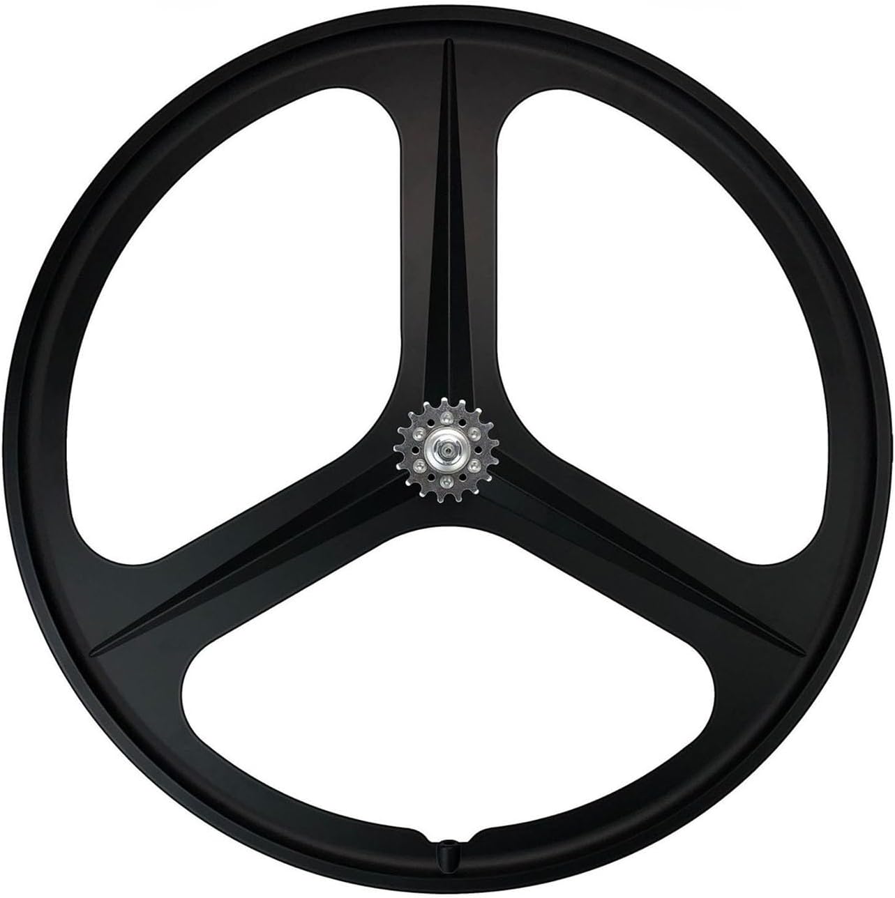 Paire De Roues pour Vélo À Pignon Fixe 700C 3 Rayons Vélo De Piste Roues Avant Et Arrière Alliage De Magnésium Frein V-Brake Axe Plein 100/120mm Moyeux pour Vitesse Unique Noir Rear