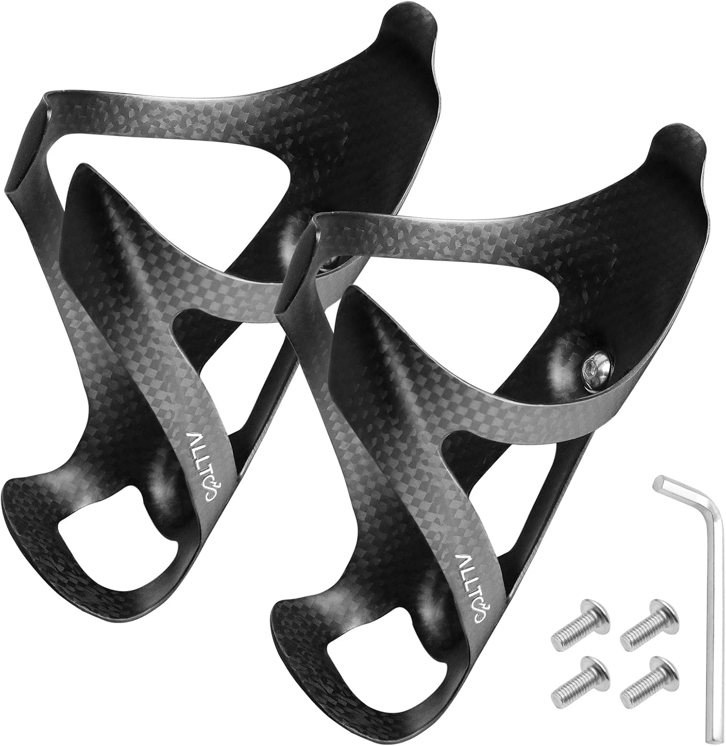 Lot de 2 porte-bidons de vélo en fibre de carbone ultra léger, design aérodynamique haute résistance, adapté pour les vélos de route, VTT et vélos de gravier, accessoires de cyclisme durables et mat