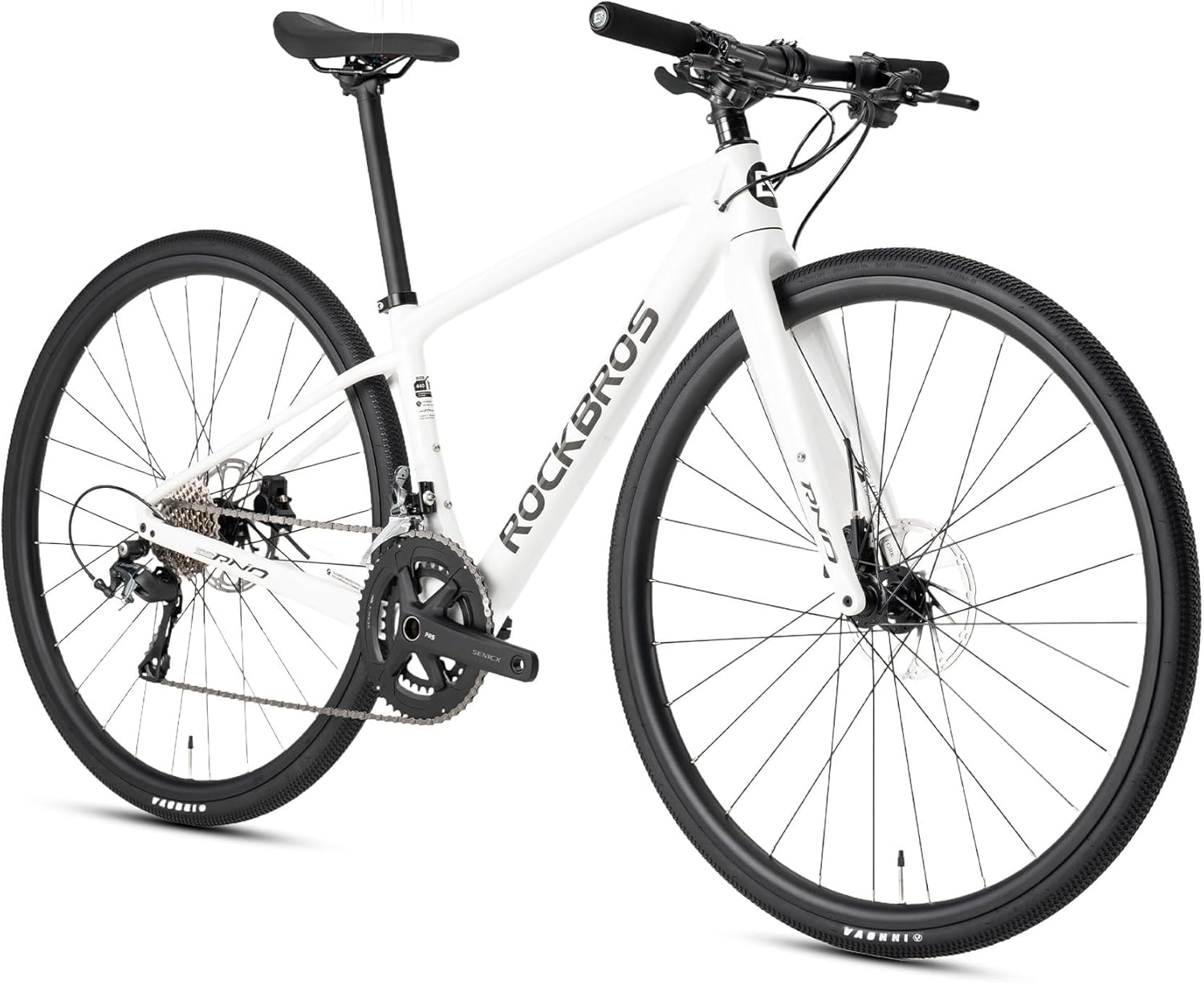 RND CB1 Vélo de Route Trekking Carbone 20 Vitesses, Cadre et Fourche Carbone, Pneus Tout-Terrain 700C, Freins à Disque Hydrauliques pour Homme et Femme Blanc M:700C*520