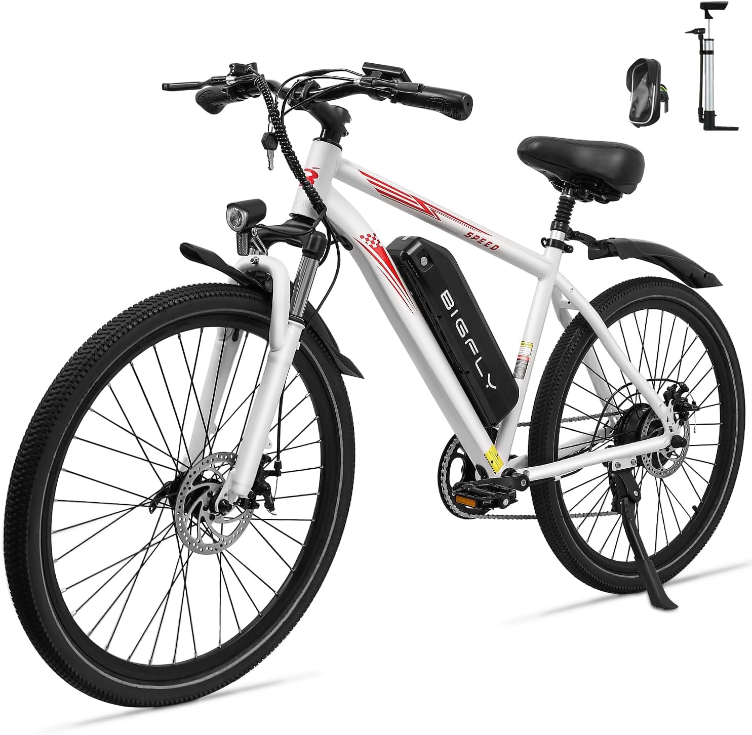 BK15 Vélo Électrique pour Adultes avec Moteur Moyeu de 250W (32Nm), VTT Électrique de Ville 26" avec Batterie Amovible 432 Wh Jusqu’à 80 km (PAS), 7 Vitesses & Suspension Avant Vélo Tout-Terrain