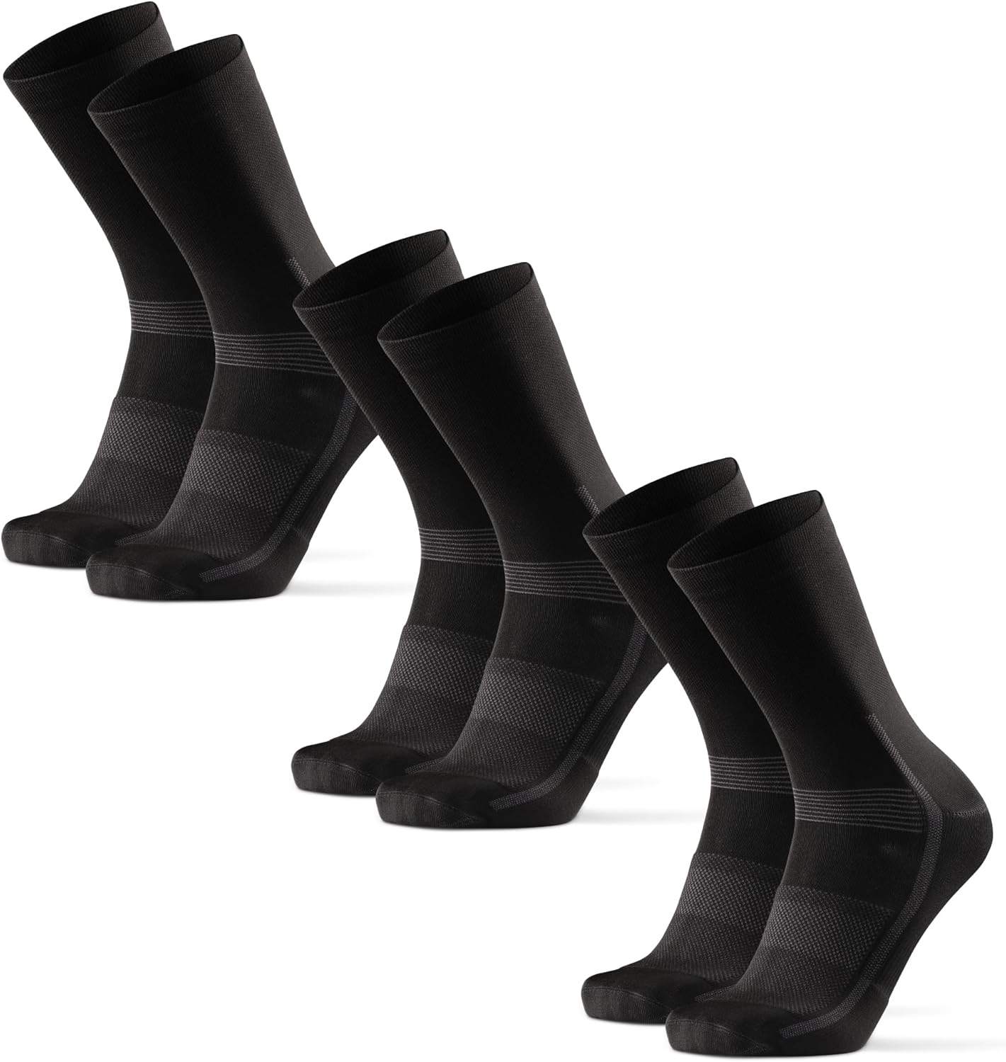 Chaussettes Premium Cyclisme, Vélo sur Route et VTT, Respirantes, Homme Femme, 3 et 5 Paires 43-47 Noir