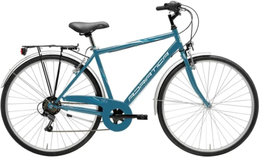 Vélo Touring Homme 28" City-Trekking Movie, boîte de vitesses à 6 vitesses, cadre en acier, taille 55, bleu pétrole