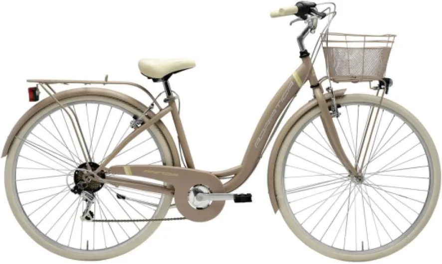 Vélo Touring Femme 28" City-Trekking Panda, boîte de vitesses à 6 vitesses, cadre en acier, taille 45, sable mat
