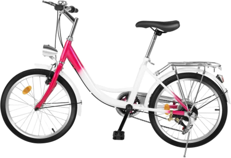 Vélo de 20 pouces, éclairage de vélo pour femme, vélo de ville, vélo urbain, 6 vitesses, pour femme, homme, fille, convient à partir de 145 cm à 165 cm