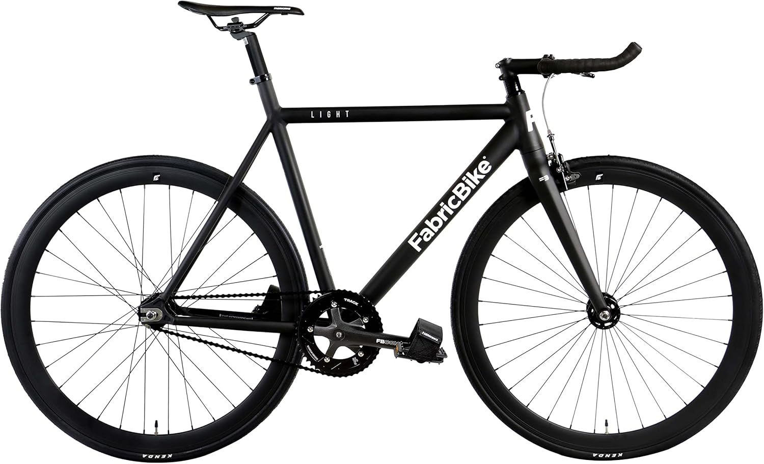 Light - Vélo Fixie, Fixed Gear, Single Speed, Cadre et Fourche Aluminium, Roues 28", 3 Tailles, 6 Couleurs, 9,45 kg (Taille M) M-54cm Light Matte Black