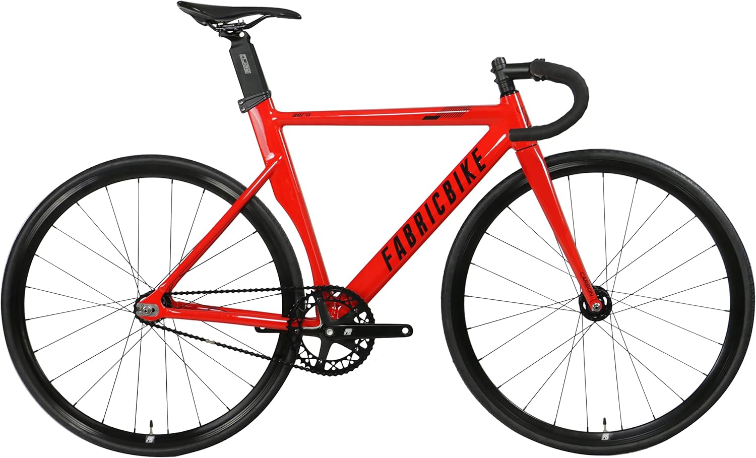 Aero - Vélo Fixie, Fixed Gear, Single Speed, Cadre Aluminium et Fourche Carbone, Roues 28", 3 Tailles, 5 Couleurs, 7,95 kg (Taille M) Red & Black M-54cm