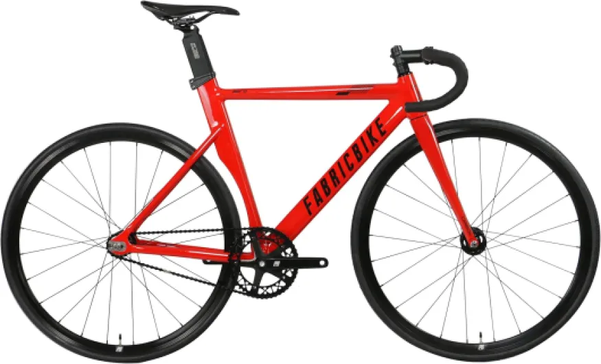 Aero - Vélo Fixie, Fixed Gear, Single Speed, Cadre Aluminium et Fourche Carbone, Roues 28", 3 Tailles, 5 Couleurs, 7,95 kg (Taille M) Red & Black M-54cm