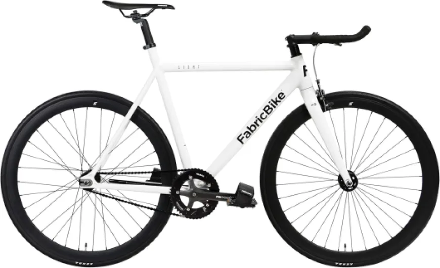 Light - Vélo Fixie, Fixed Gear, Single Speed, Cadre et Fourche Aluminium, Roues 28", 3 Tailles, 6 Couleurs, 9,45 kg (Taille M) L-58cm Light Pearl White