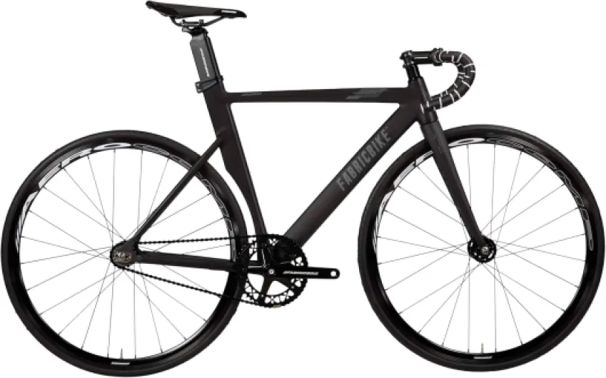 Aero - Vélo Fixie, Fixed Gear, Single Speed, Cadre Aluminium et Fourche Carbone, Roues 28", 3 Tailles, 5 Couleurs, 7,95 kg (Taille M) Matte Black & Graphito M-54cm