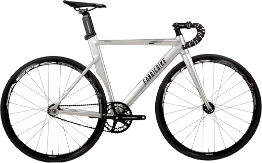 Aero - Vélo Fixie, Fixed Gear, Single Speed, Cadre Aluminium et Fourche Carbone, Roues 28", 3 Tailles, 5 Couleurs, 7,95 kg (Taille M) Grey & Black L-58cm