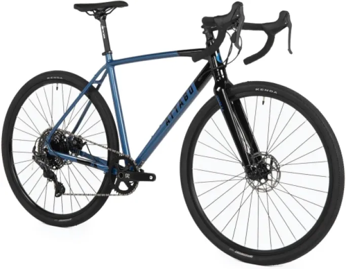 ATTABO Vélo Gravel GRADO 2.0 avec Cadre Aluminium 52-56 cm Guidon Ergonomique Frein à Disque mécanique Vélo TEKTRO Bleu avec Roues 28" avec Accessoires Selle Ajustable 10 Vitesses Dérailleur L bleu