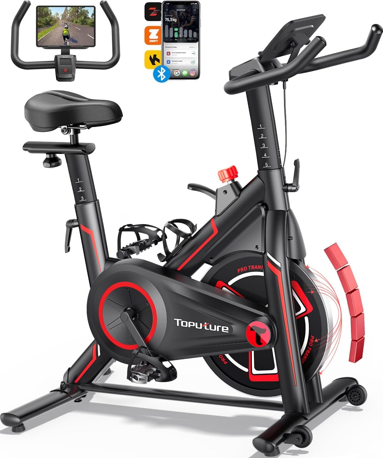 Vélo D'appartement Connecté APP,Velo D appartement Résistance Magnétique 100 Niveau,Silencieux,LCD Ergomètre,Vélo Exercice Cardio Machine,Personnaliser Votre Sport Maison,Capacité 150KG Vert