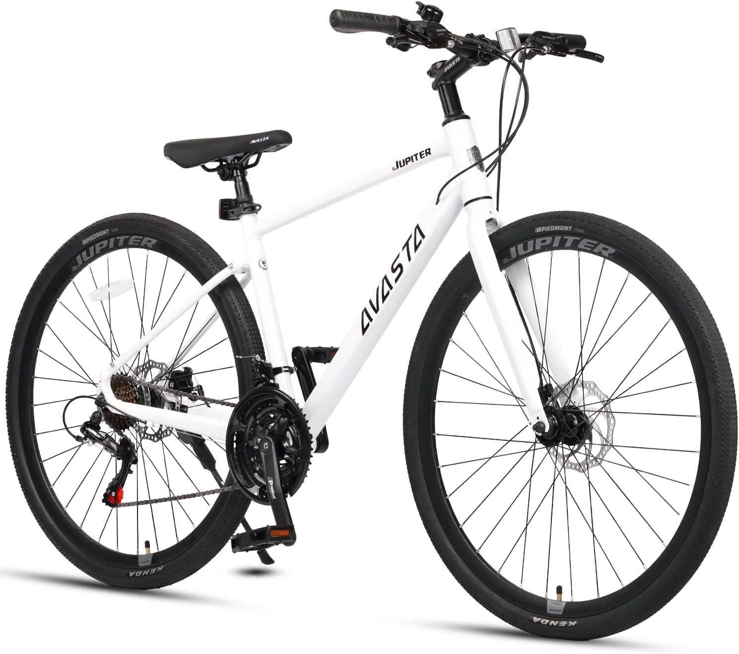 Vélo de Course Adulte, Roues 700C, boîte de Vitesses 21 Vitesses, vélo avec Fourche Rigide et Freins à Double Disque pour Hommes et Femmes, 44 cm, 50 cm, Plusieurs Couleurs Brillant glacial 44cm