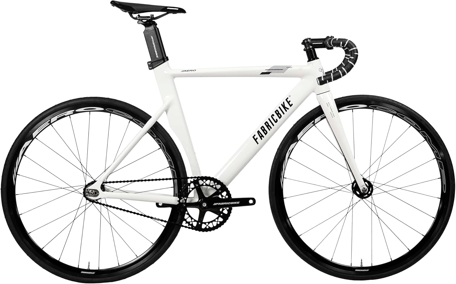 Aero - Vélo Fixie, Fixed Gear, Single Speed, Cadre Aluminium et Fourche Carbone, Roues 28", 3 Tailles, 5 Couleurs, 7,95 kg (Taille M) White & Black M-54cm