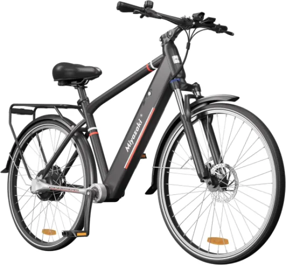 Miyazaki GC1995 Vélo électrique urbain 26" avec entraînement à arbre, capteur de couple, moteur 600 nm, batterie amovible 48 V 14 Ah, jusqu'à 150 KM, zéro entretien, E-bike pour homme et femme