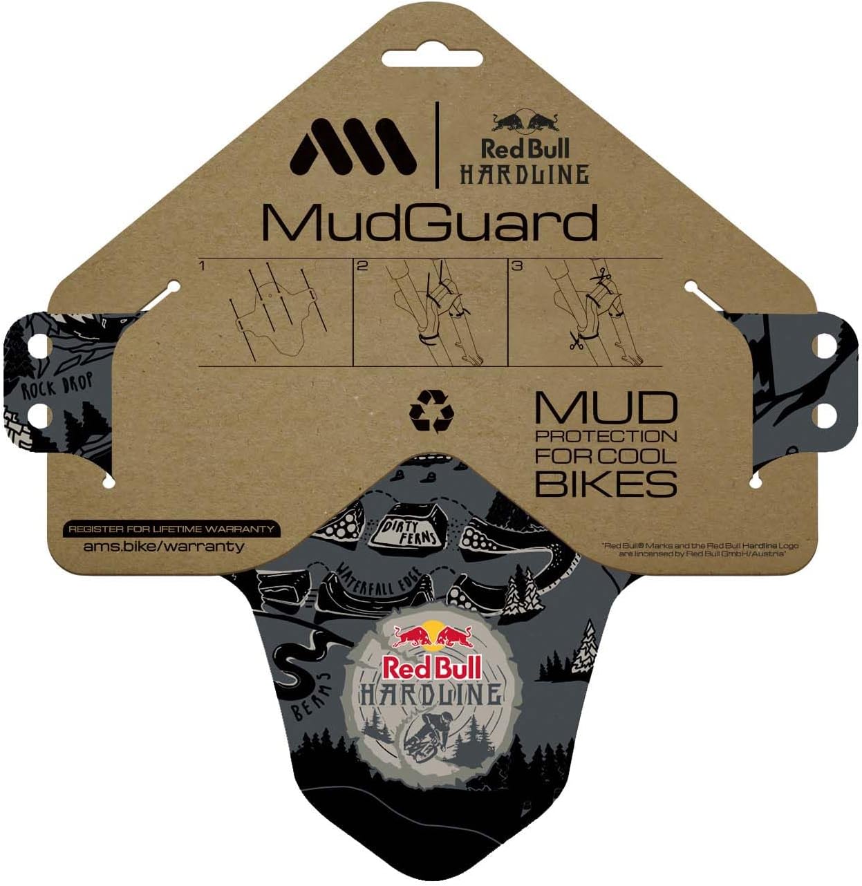 Garde-Boue Avant Vélo VTT Universelle - Léger et Durable - Protection Contre Boue et Éclaboussures Red Bull Hardline