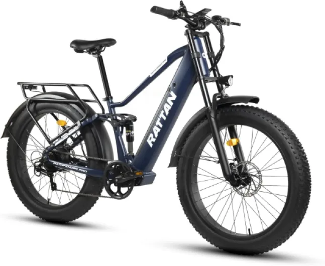 Pathfinder Pro Vélo Électrique 26" Fat Bike Adulte, Batterie 48V 18AH, Autonomie 120km, Freins & Suspension Hydraulique, Vélo électrique Homme Femme, 7 Vitesses Bleu Pathfinder-Pro