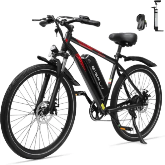 BIGFLY BK15 Max Vélo Électrique pour Adultes avec Moteur Moyeu de 250W, VTT Électrique de Ville 26" avec Batterie Amovible 432 Wh Jusqu’à 80 km (Pas), 7 Vitesses & Suspension Avant Vélo Tout-Terrain