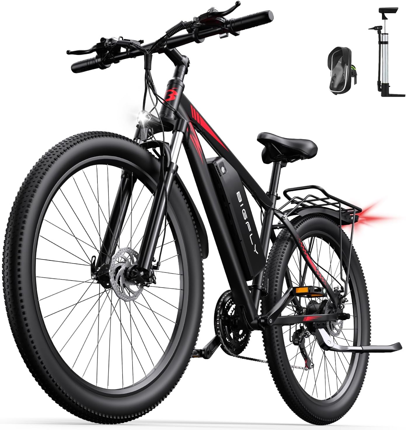 BIGFLY C29 Ultra Vélo Électrique pour Adultes 29 Pouces, Batterie 48V 15Ah Jusqu'à 80 km d'Autonomie 21 Vitesse Ebike, VTT Électrique Homme Fourche Suspendue Verrouillable & Freins Hydrauliques