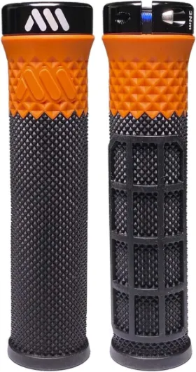 Poignée VTT Model Cero Grip, Légèreté et Design pour Velo - s'adapte à Tous Les Guidons - Double Motif, Double Densité - Accessoire Idéal por VTT Black / Orange
