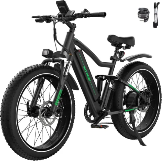 Vélo électrique 26" 4,0 Fat Tire, VTT Électrique E-Bike avec Batterie au Lithium Amovible 48V 15Ah, 250W, 7 Vitesses,jusqu'à 70-150km, APP, NFC APP+48V15Ah batterie Noir