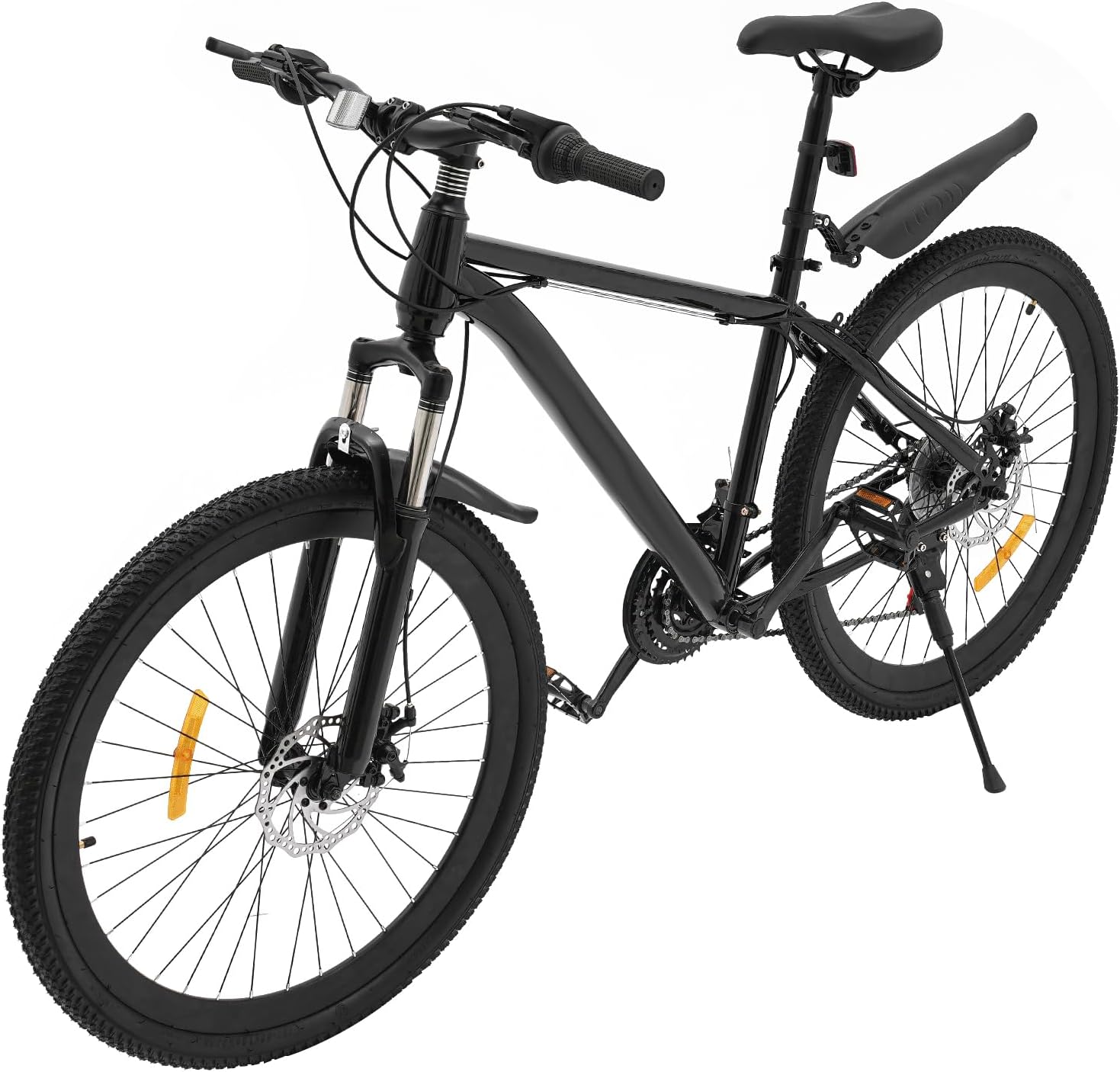 VTT 26 pouces 21 vitesses en acier au carbone avec freins à disque et suspension de fourche pour adultes 160 à 180 cm Vélo pour route de montagne Noir