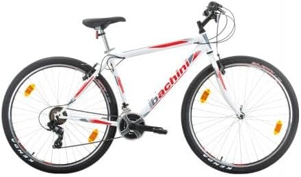 Probike Pro 29 Pouces VTT 21 Vitesses, Hommes, Femmes adaptés de 175-190 cm (Blanc Rouge Mat)