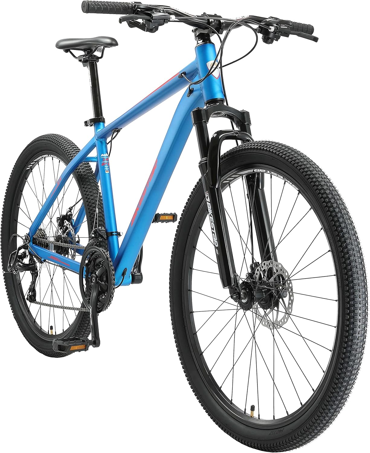 VTT en Aluminium, Frein à Disque, 21 Vitesses Shimano, 27.5 Pouces - Mountainbike Cadre 14, 16, 18" Pouces MTB Suspension Avant Cadre 18" Bleu Orange