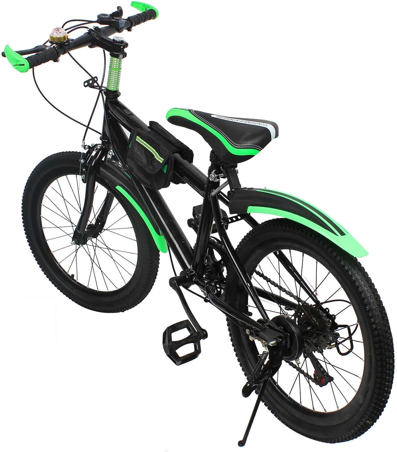 Vélo VTT de 20 pouces en acier au carbone avec système de freinage, vélo VTT Premium avec porte-bouteille et garde-boue, vélo VTT pour hommes et femmes (Capacité de charge maximale : 85 kg)