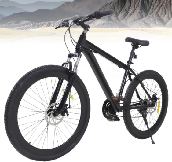 26" VTT Haut de Gamme 21 Vitesses en Aluminium Noir pour garçons Filles Femmes et Hommes Vélo d'extérieur Frein à Disque Avant et arrière
